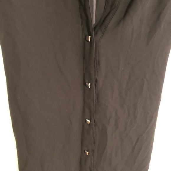 Cache Sleeveless Button Down Blouse Black Studded - Picture 4 of 10